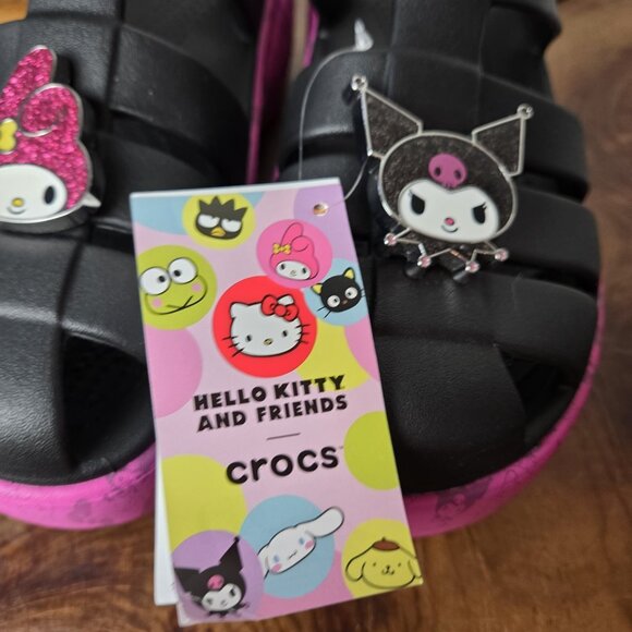 Crocs x Hello Kitty Platform Stomp Sandals Womens 9 Mens 7 Melody Kuromi Black - Picture 3 of 15